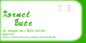 kornel bute business card