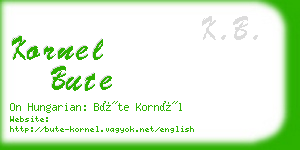 kornel bute business card